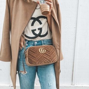 gg marmont small velvet shoulder bag